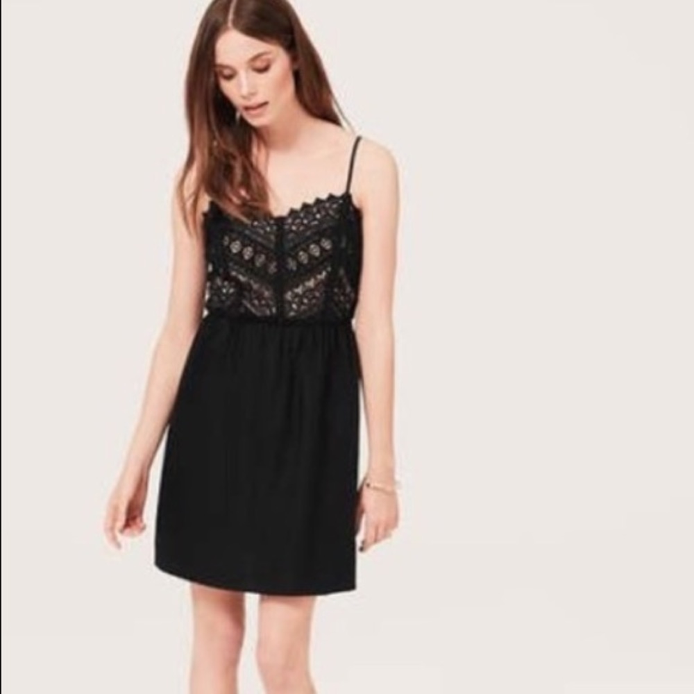 LOFT lace/linen dress, size 14